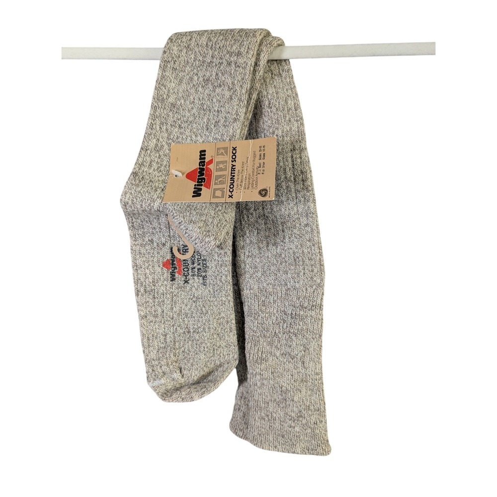 Wigwam X-Country Wool Blend Socks Mens Size 12-15 Gray Marled Over The Knee NEW